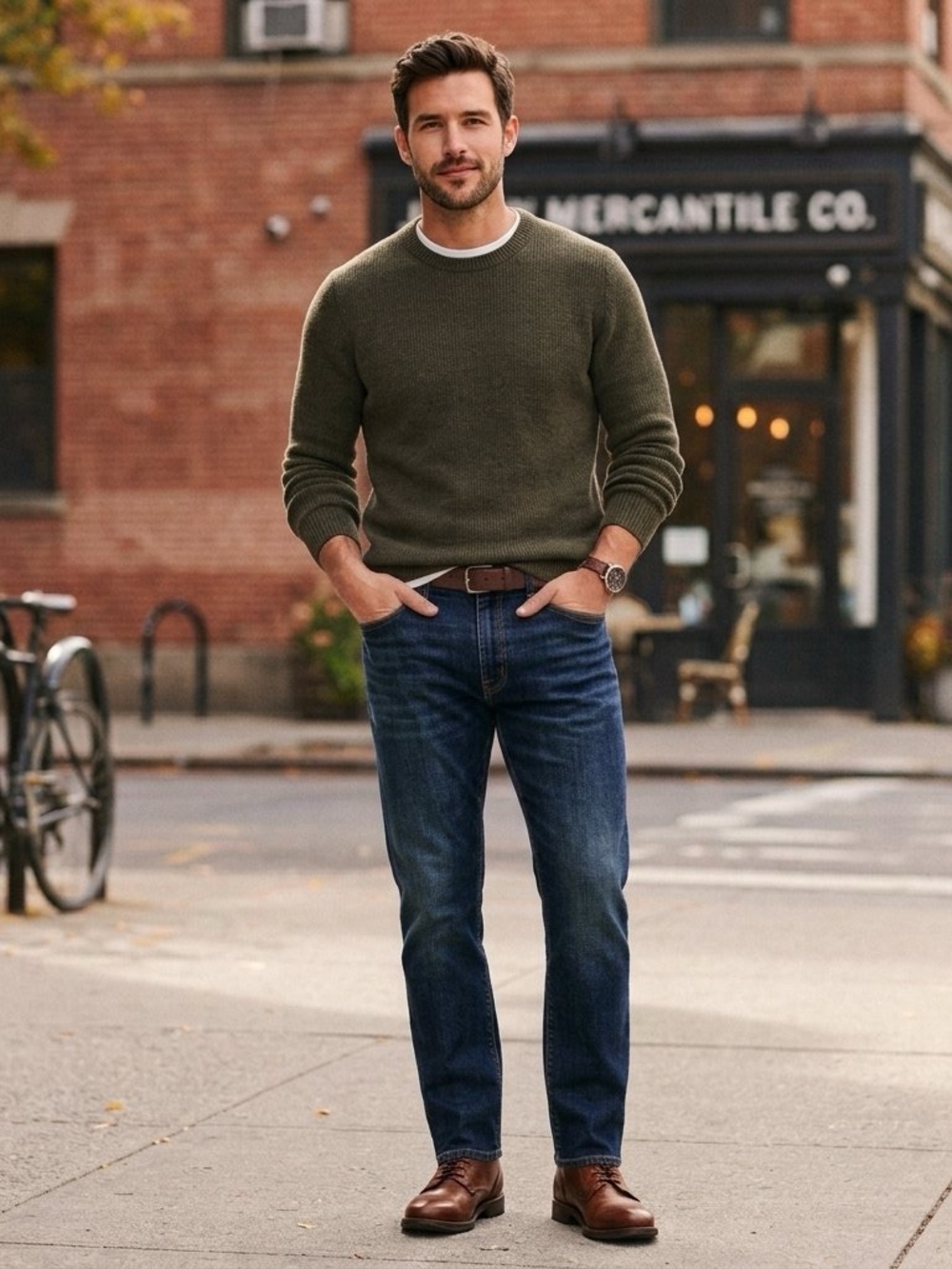 J. Crew Mercantile Men’s Straight Fit Flex Jeans dark wash Size 29 X 32